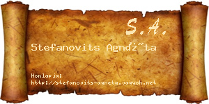 Stefanovits Agnéta névjegykártya